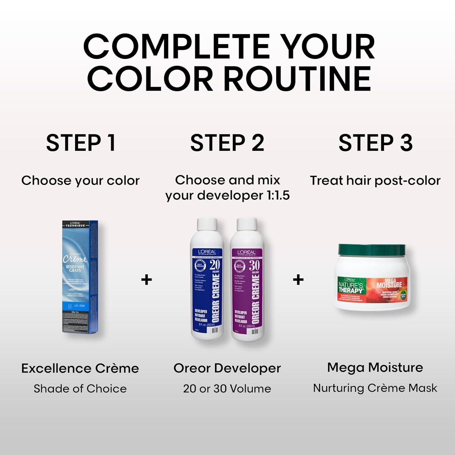 L'Oréal Technique Excellence Crème Permanent Hair Color - Long-Lasting Hair Dye, Rich Formula With No-Drip Application, Superb Gray Coverage - Image 3