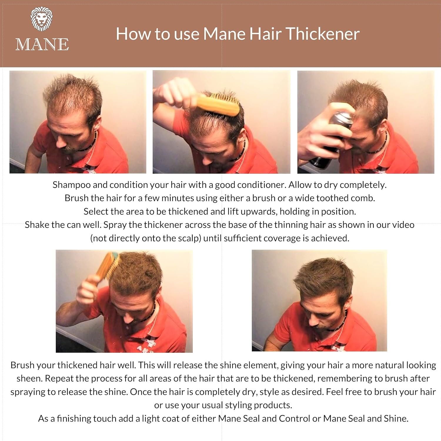 MANE Hair Thickening Fiber Spray (200 ml, Black) - Image 3