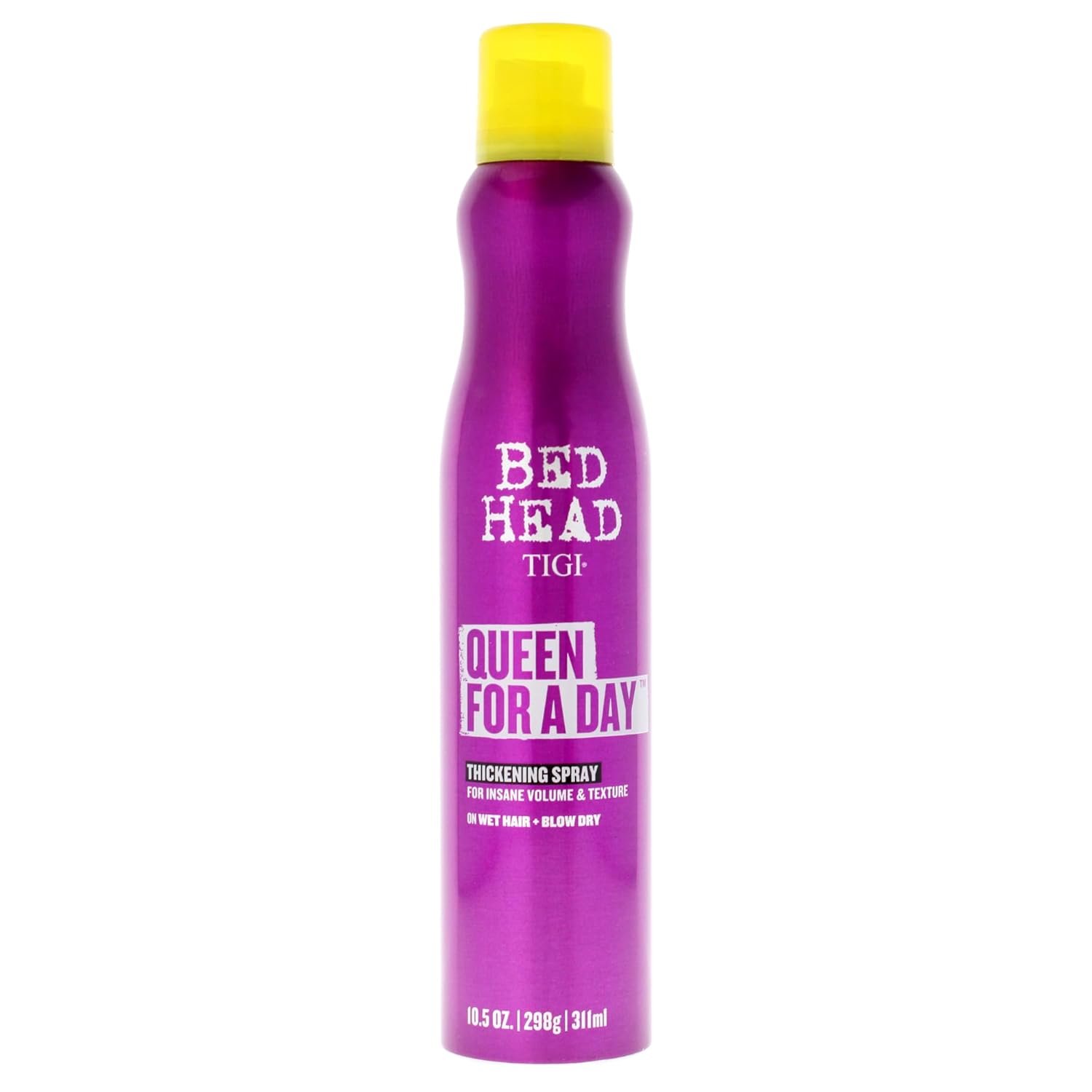 TIGI Bed Head Texture Spray, Queen For A Day Volume, 10.5 oz, Hair Thickening for Fine Hair, Alcohol Free, Berry Scent