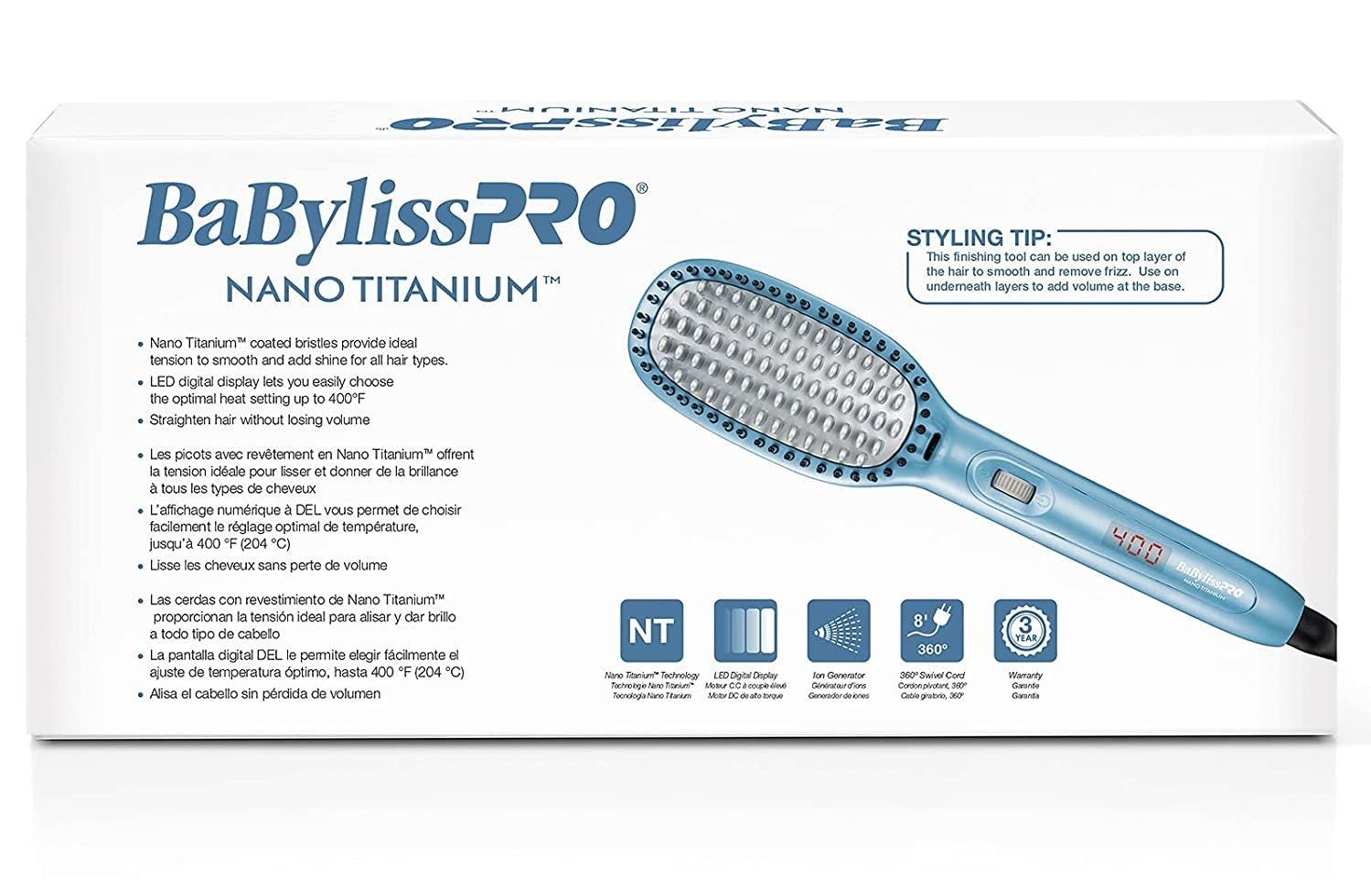 BaBylissPRO BaBylissPRO Nano Titanium Thermal Paddle Brush, 1 ct. - Image 7