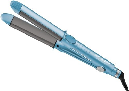 BaBylissPRO Nano Titanium Flat Iron Hair Straightener, 1″ Curved Styler for Professional Salon Results and All Hair Types