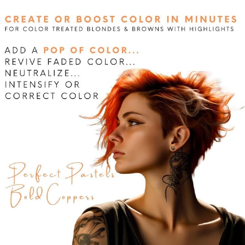 Watercolors INTENSE METALLIC Semi Permanet Color Depositing Shampoo-Sulfate & Paraben Free to Maintain & Enhance Hair Color 8 fl oz - COPPER - Image 2