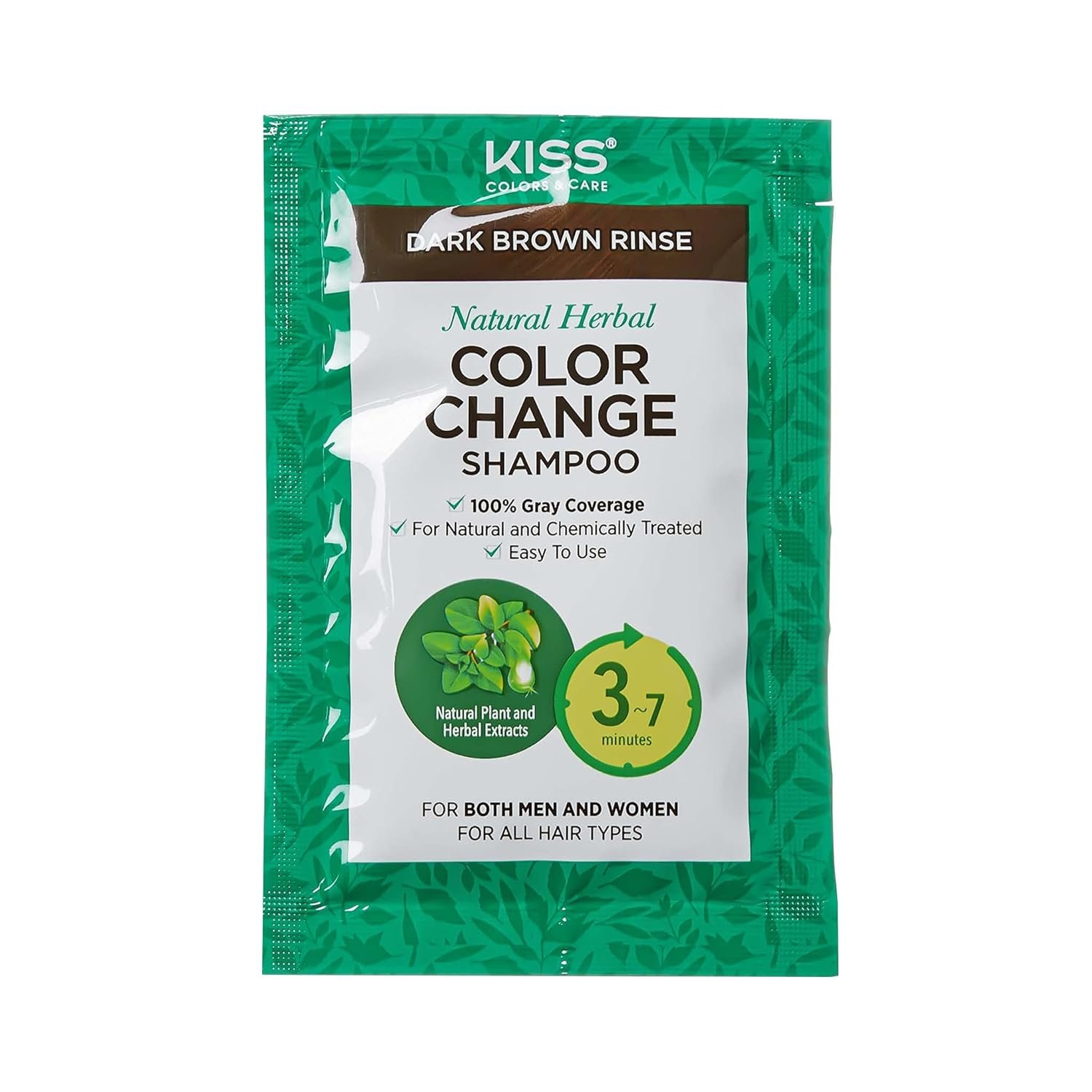 KISS Red Quick Cover Natural Herbal Color Change Shampoo 3 Pouches (1 PACK, Dark Brown) - Image 3