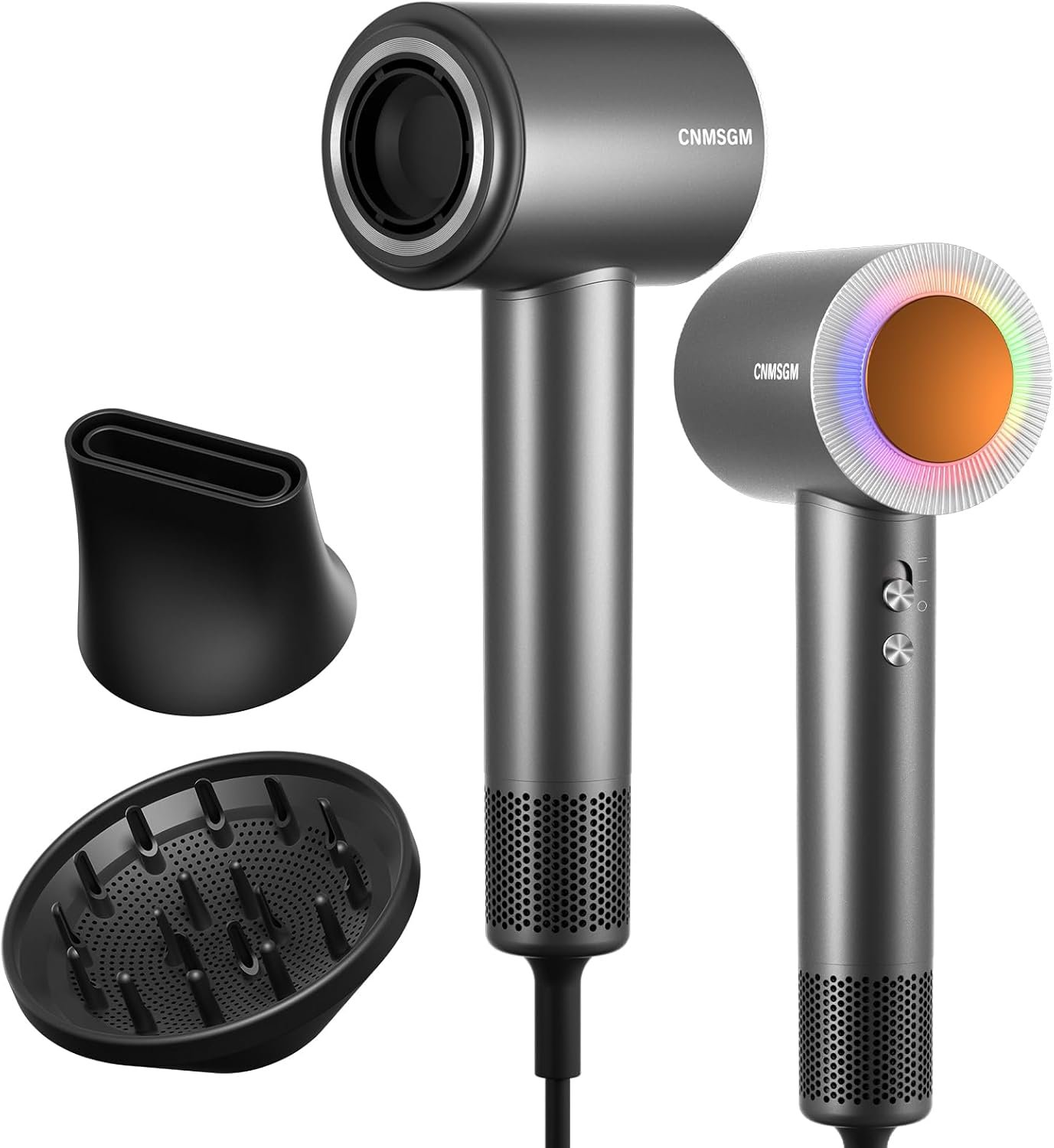 Hair Dryer, 160000 RPM Professional High-Speed Blow Dryer 2 Billion Negative Ionic Care Hair Dryer (Black Gray)