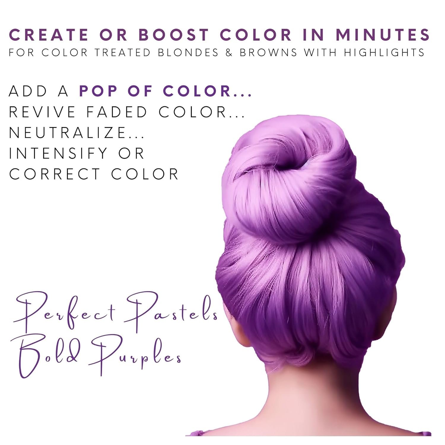 Watercolors INTENSE Semi Permanet Color Depositing Shampoo. Sulfate & Paraben Free to Maintain & Enhance Hair Color 8 fl oz - PURPLE - Image 2