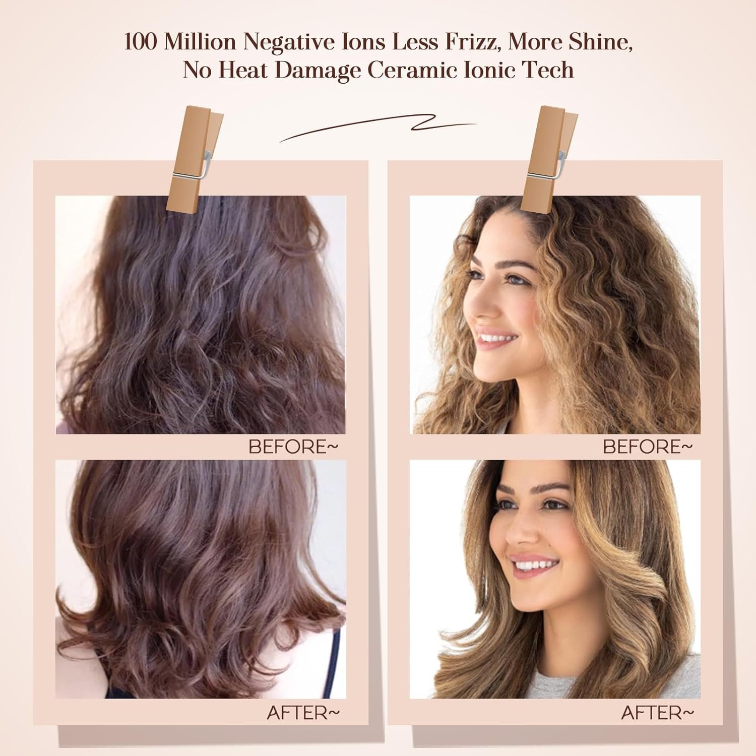 Travel Hair Dryer Brush, Nano Titanium 2 Inch One Step Hair Dryer & Styler Volumizer, Mini Oval Hot Air Brush, White and Rose Gold, HB004 - Image 5