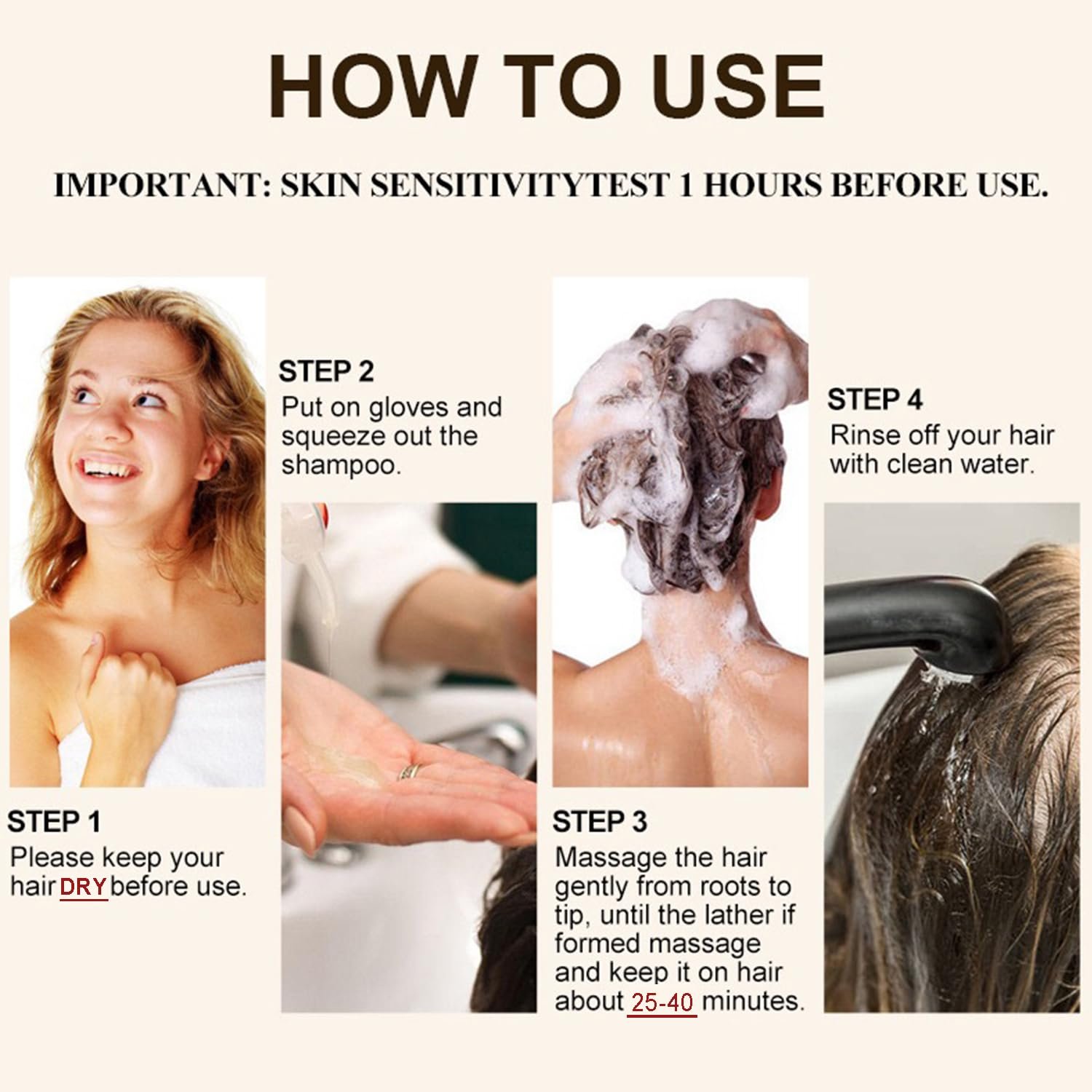 Black Hair Dye Shampoo 3-In-1, Instant Gray Hair Coverage in Minutes-Long Lasting Argan Oil Herbal Hair Color Shampoo champu con tinte para canas 500ml - Image 8