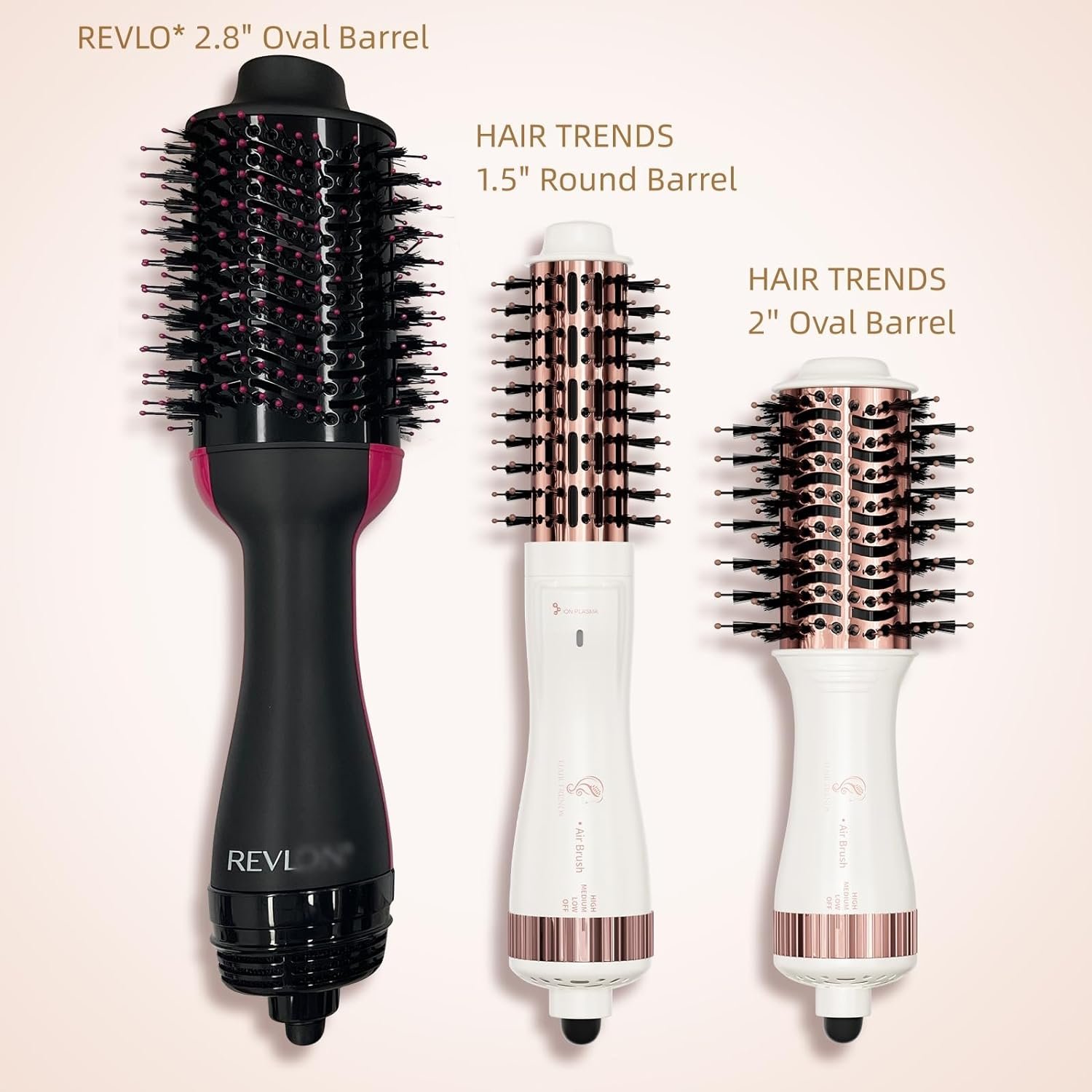 Travel Hair Dryer Brush, Nano Titanium 2 Inch One Step Hair Dryer & Styler Volumizer, Mini Oval Hot Air Brush, White and Rose Gold, HB004 - Image 3