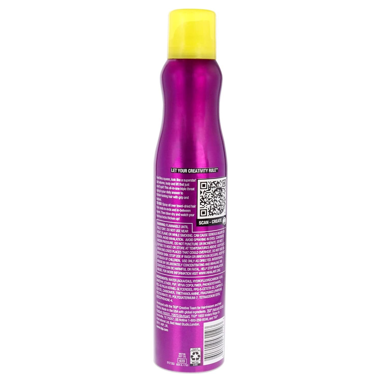 TIGI Bed Head Texture Spray, Queen For A Day Volume, 10.5 oz, Hair Thickening for Fine Hair, Alcohol Free, Berry Scent - Image 3