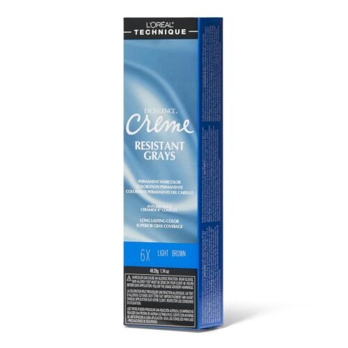 L’Oréal Technique Excellence Crème Resistant Grays Permanent Hair Color | Maximum Gray Coverage on Resistant Grays | Rich Crème Formula | No Drips | Patented Gray Seeking Dyes | For All Hair Types