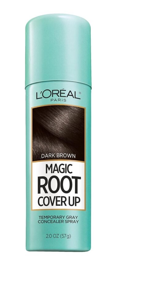 L’Oreal Paris Root Cover Up Temporary Gray Concealer Spray, Hair Color Spray with Filling & Thickening Coverage, Dark Brown, Packaging May Vary