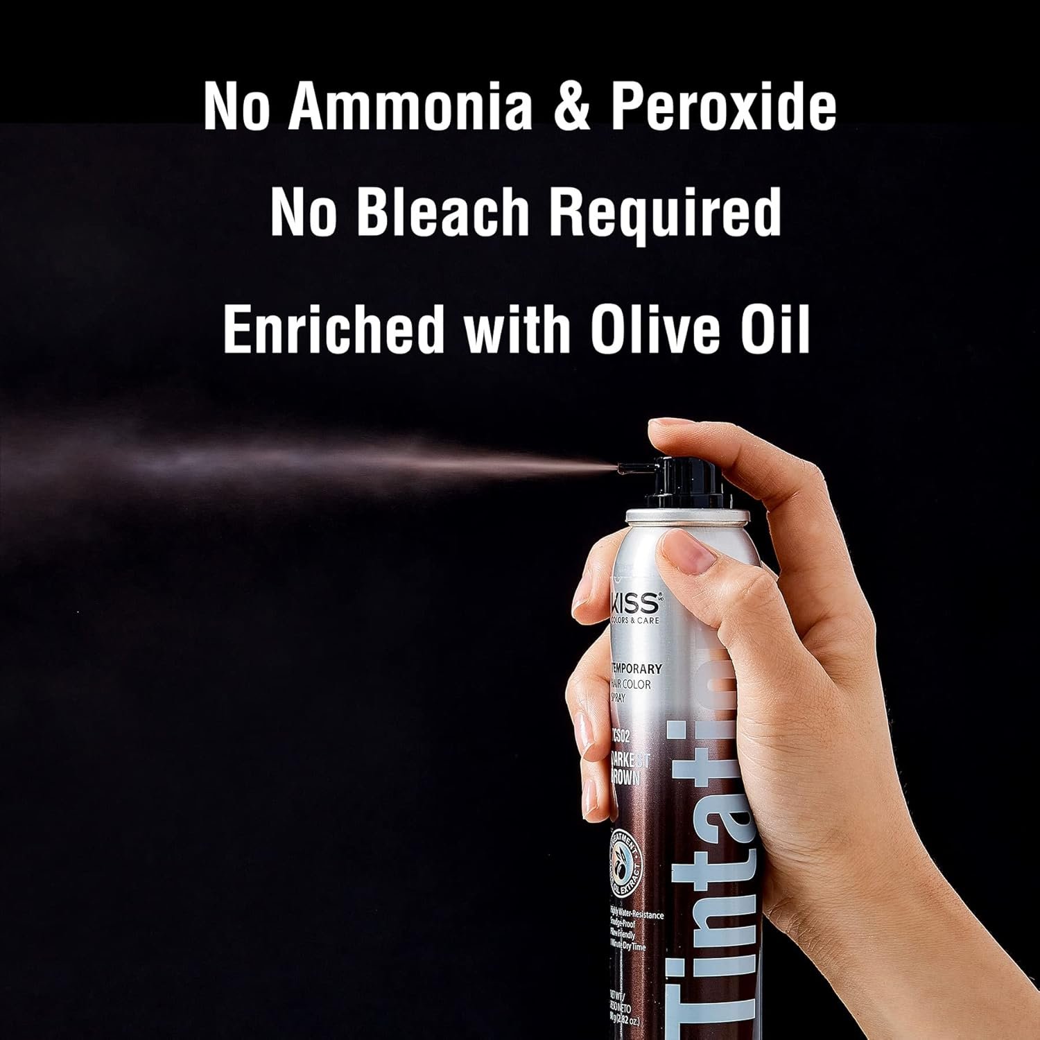 RED by Kiss Tintation Temporary Hair Color Spray, Instant Gray Root Cover Up, Water-Resistant, Smudge-Proof, Easy Wash Out, Hairline & Barber Touch-Up, Quick Dry (2 Pack) (Dark Brown) - Image 4