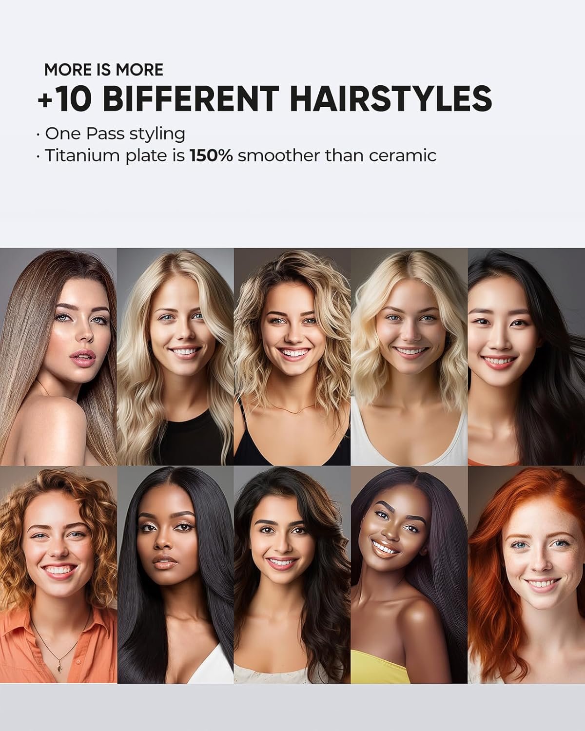 VANESSA PRO Flat Iron Hair Straightener, 100% Pure Titanium Flat Iron for One Pass to Achieve a Sleek Look, Curls Beautifully & Straightens Well - 1 inch - Image 6