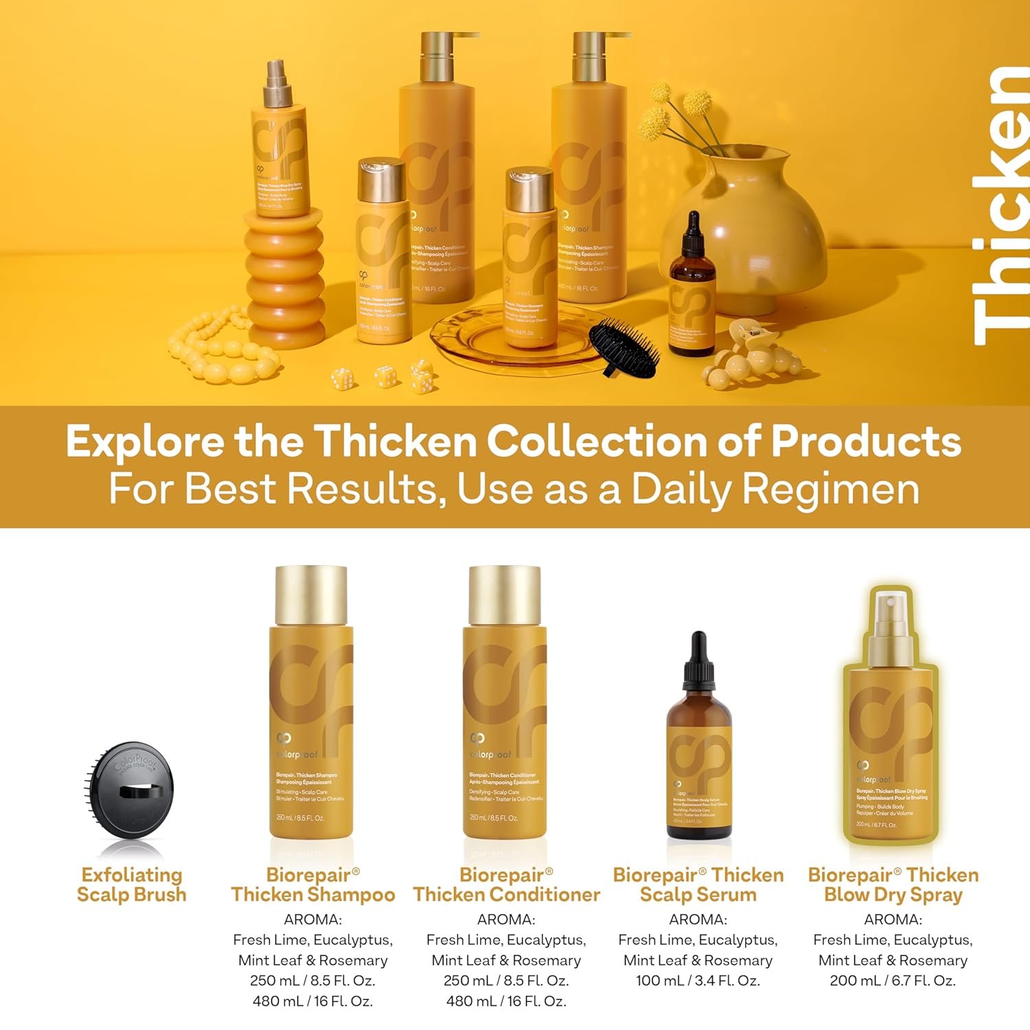 ColorProof Biorepair Thicken Blow Dry Spray 6.7 Fl. Oz. Volumizing Hair Prep Spray for Fine, Thinning Hair w/Fresh Lime, Eucalyptus, Mint Leaf & Rosemary Scent, Color & Heat Protection - Image 8