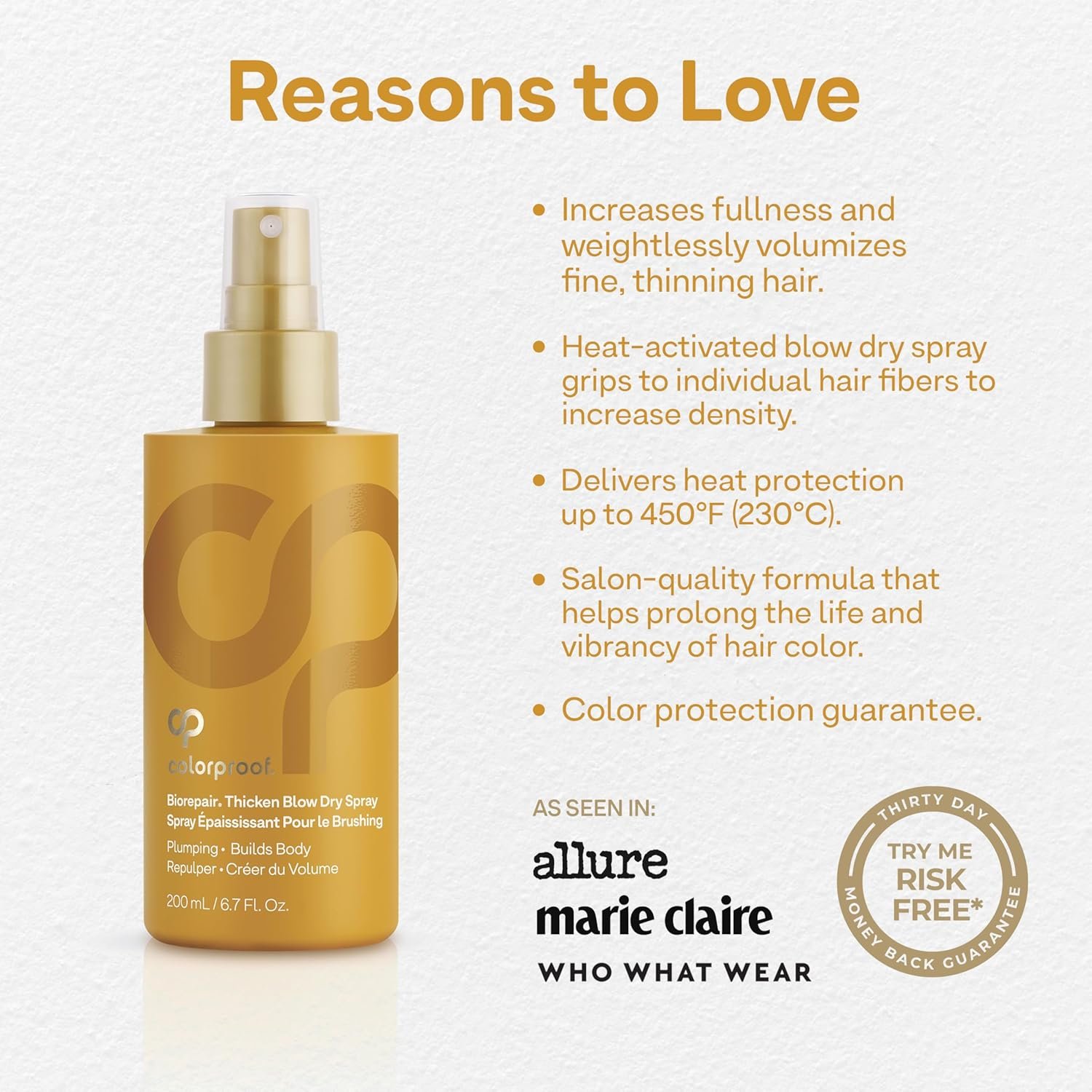 ColorProof Biorepair Thicken Blow Dry Spray 6.7 Fl. Oz. Volumizing Hair Prep Spray for Fine, Thinning Hair w/Fresh Lime, Eucalyptus, Mint Leaf & Rosemary Scent, Color & Heat Protection - Image 4