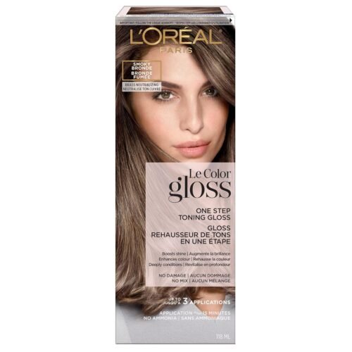 L’Oreal Paris Le Color Gloss One Step In-Shower Toning Hair Gloss, Neutralizes Brass, Conditions & Boosts Shine, Smoky Bronde, 4 Ounce