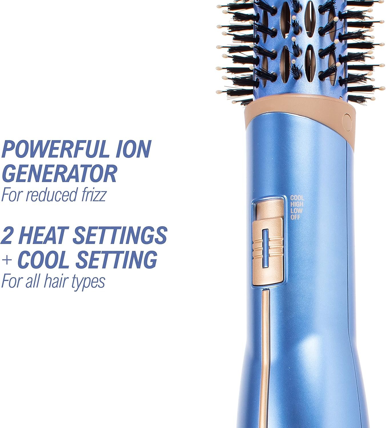 Conair Nano Titanium Ceramic Frizz Defense 1½” (38 mm) Compact Lightweight Hot Air Styling Curl, Straighten, Waver Brush - BC850 - Image 4