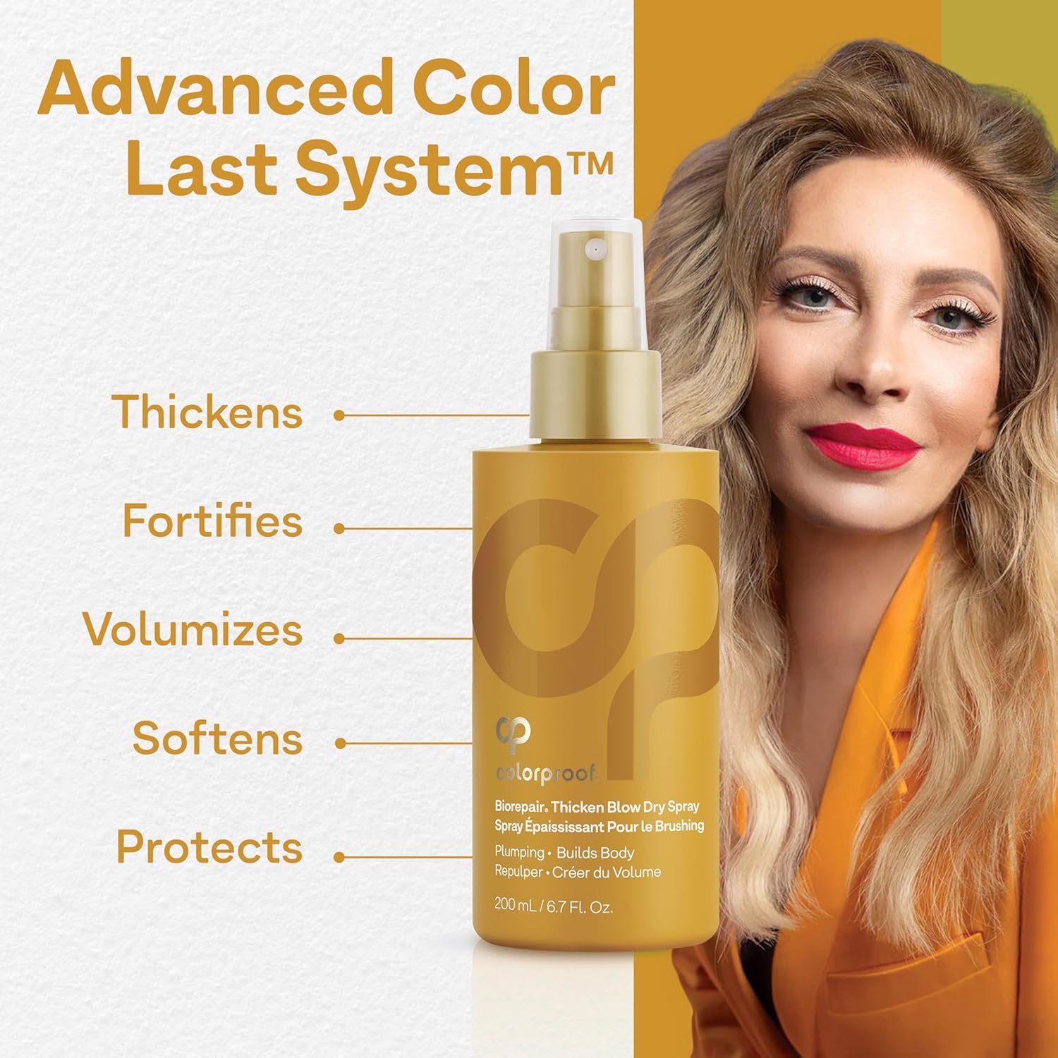 ColorProof Biorepair Thicken Blow Dry Spray 6.7 Fl. Oz. Volumizing Hair Prep Spray for Fine, Thinning Hair w/Fresh Lime, Eucalyptus, Mint Leaf & Rosemary Scent, Color & Heat Protection - Image 7