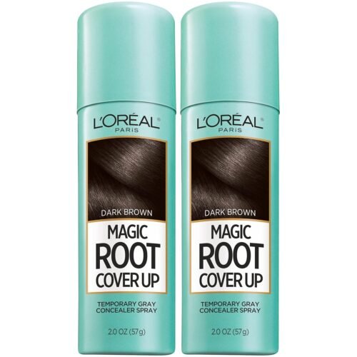 L’Oreal Paris Root Cover Up Temporary Gray Concealer Spray Dark Brown 2 Oz (Pack of 2) (Packaging May Vary)