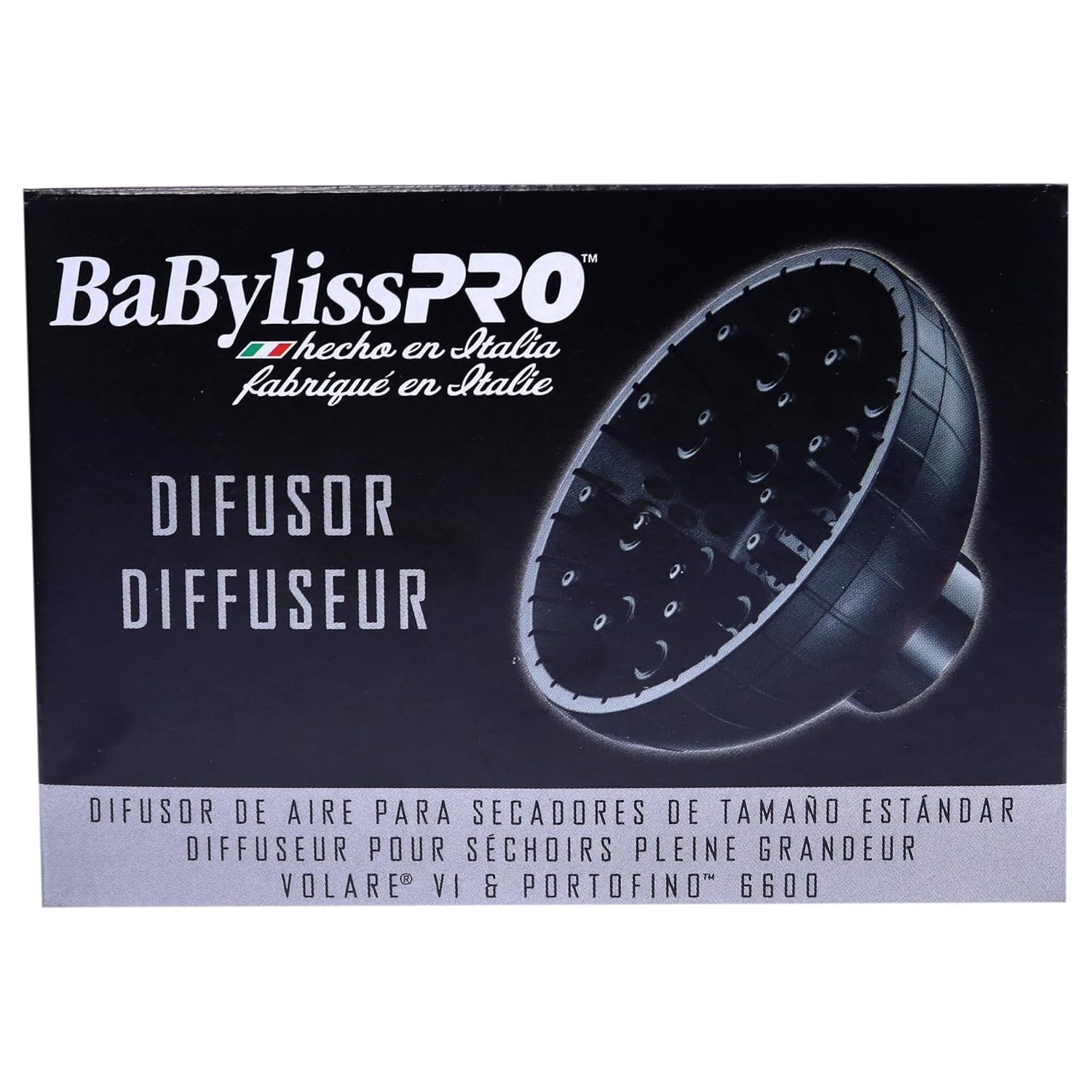 BaBylissPRO Slide-On Diffuser Attachment for Hair Dryer - for Volare or Portofino Hair Dryer ONLY, BABDF1, Black - Image 6