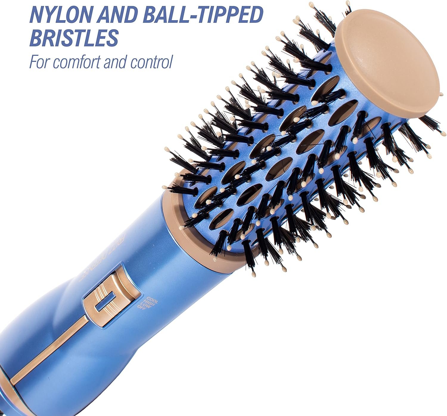 Conair Nano Titanium Ceramic Frizz Defense 1½” (38 mm) Compact Lightweight Hot Air Styling Curl, Straighten, Waver Brush - BC850 - Image 3