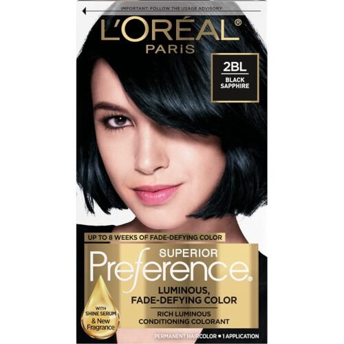 L’Oreal Paris Superior Preference Fade-Defying + Shine Permanent Hair Color, 2BL Black Sapphire, Pack of 1, Hair Dye
