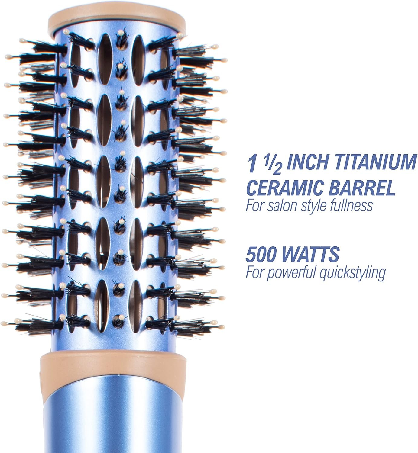 Conair Nano Titanium Ceramic Frizz Defense 1½” (38 mm) Compact Lightweight Hot Air Styling Curl, Straighten, Waver Brush - BC850 - Image 2